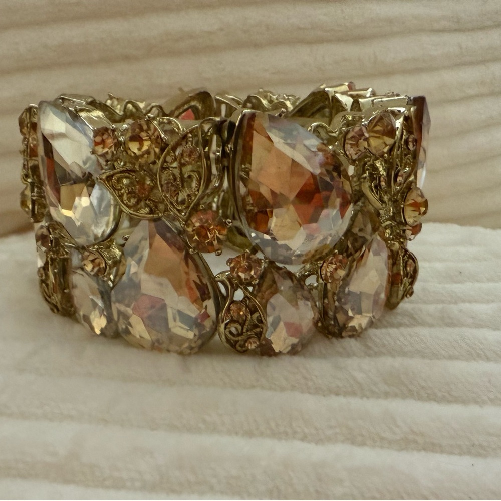 Gold and Crystal Statement Bracelet